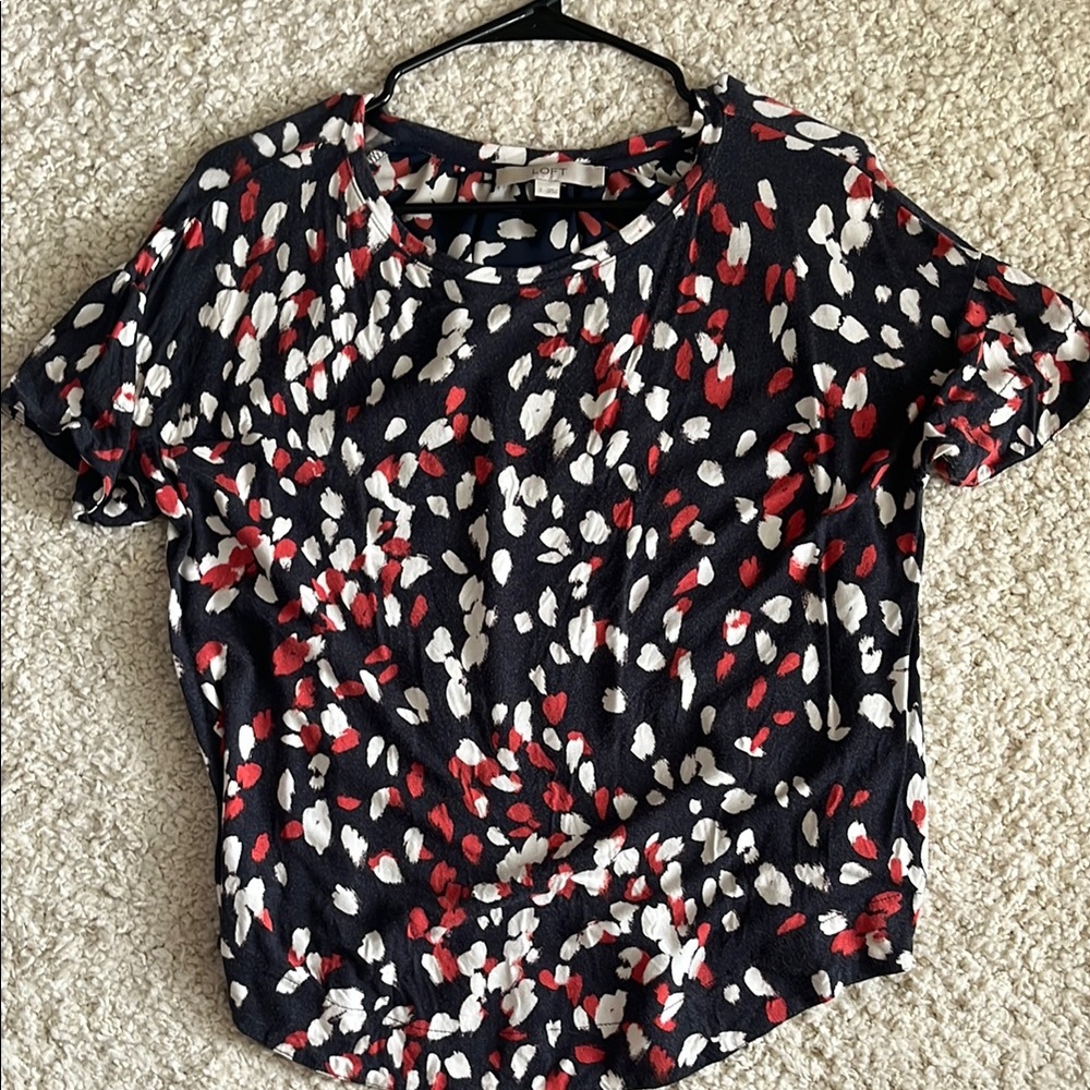 LOFT Black and White Blouse with Classic Style